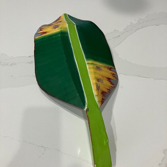 Hand Painted Wooden Banana Leaf - Picture 3 of 5